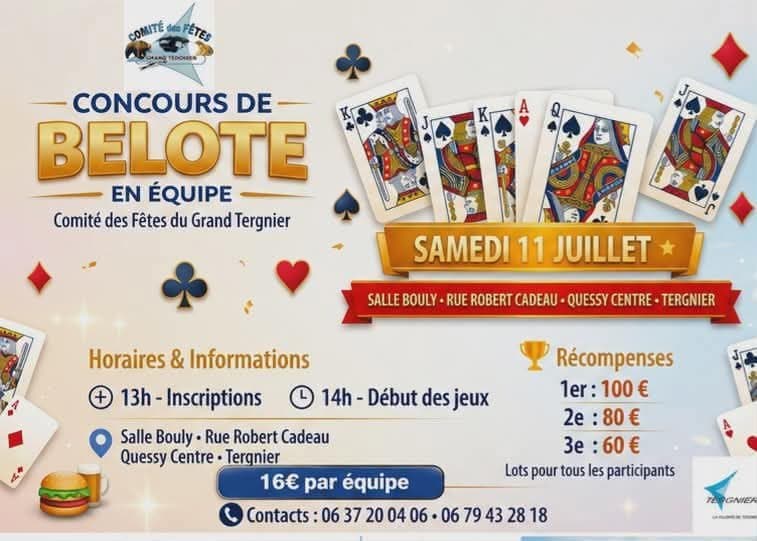 Affiche Concours de belote en EQUIPE